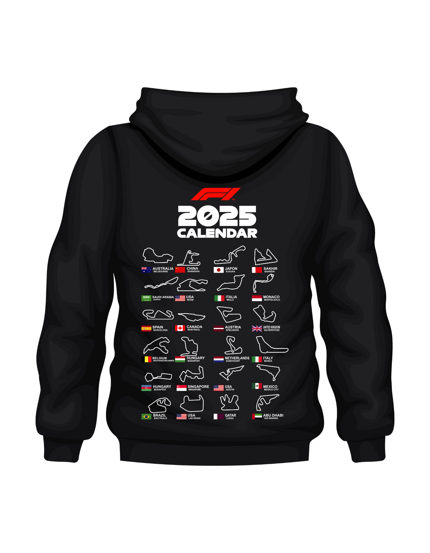 Sudadera Calendario F1 2025