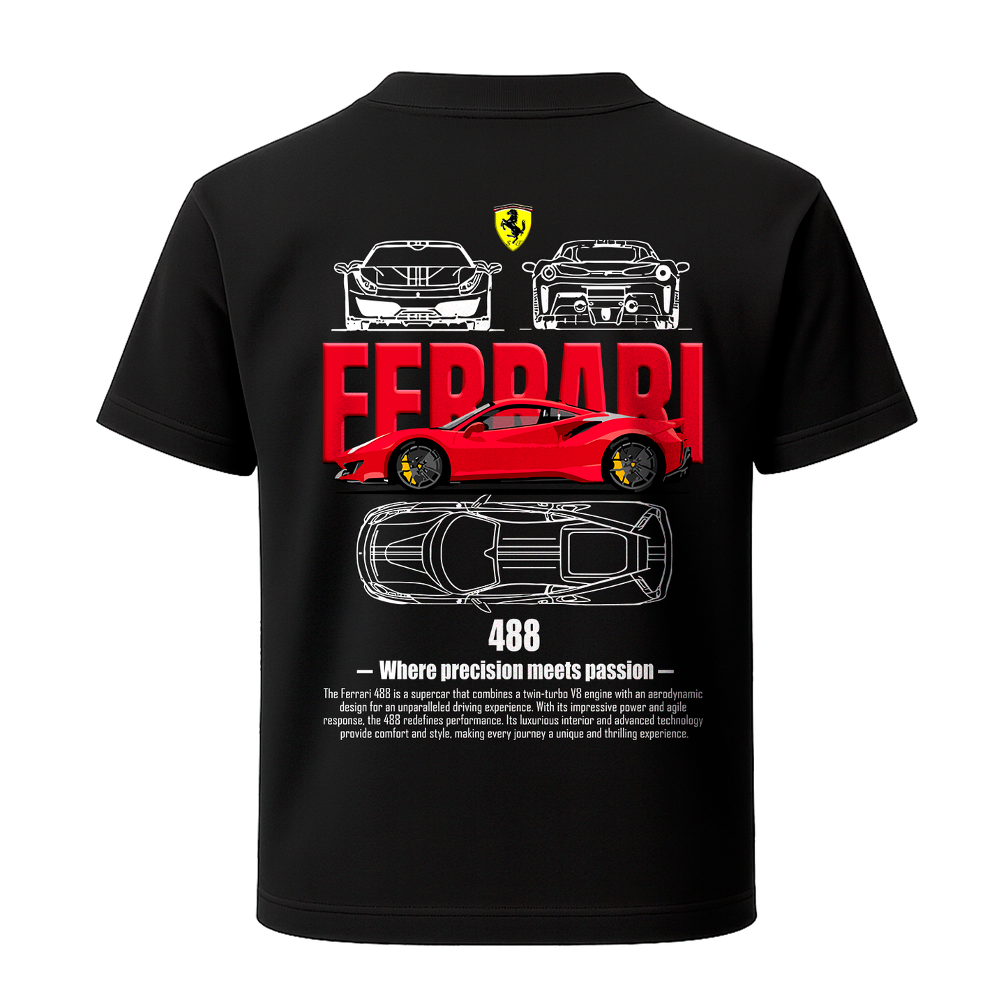 Camiseta Ferrari 488 Rojo