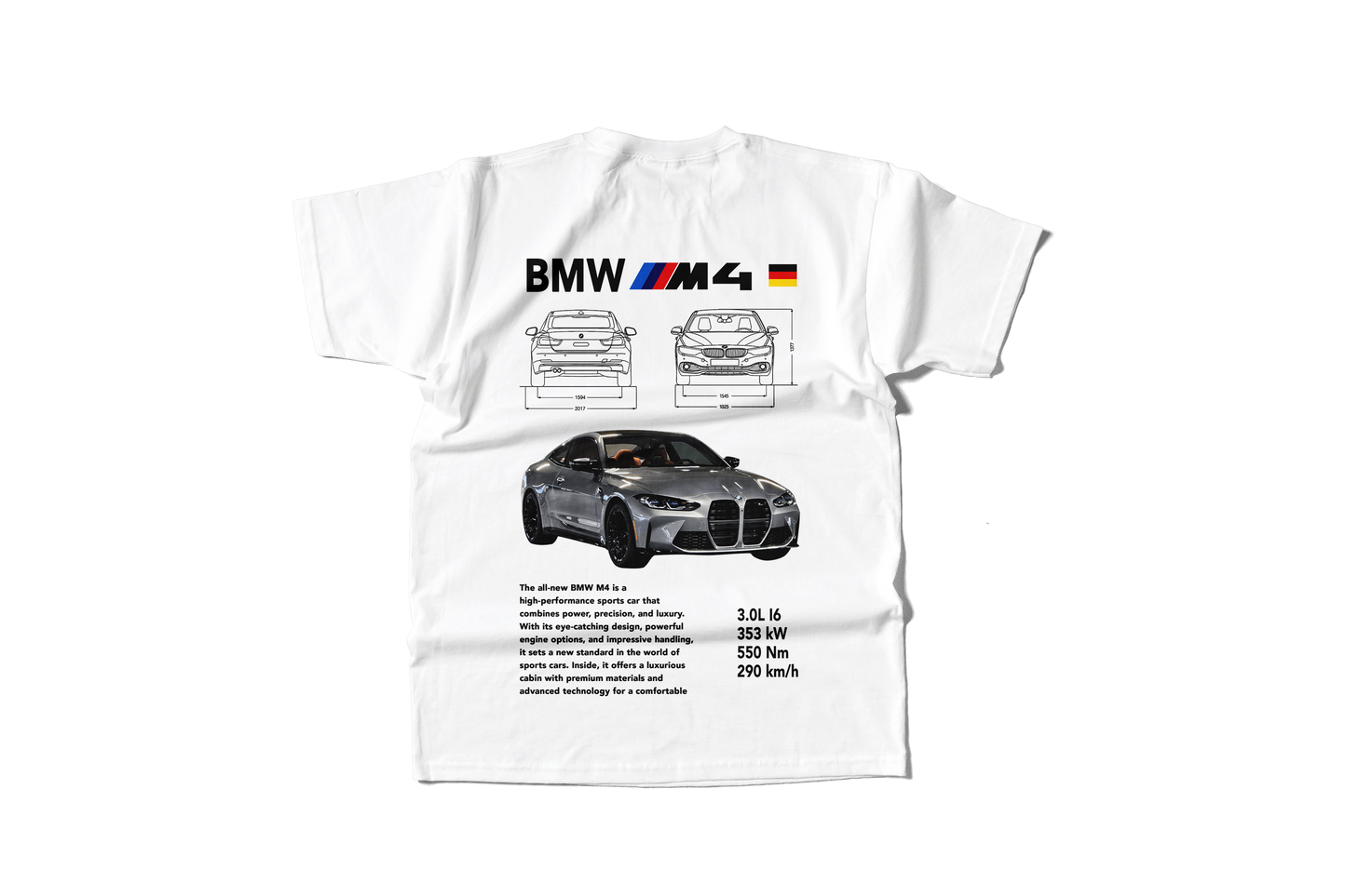 Camiseta BMW M4 gris