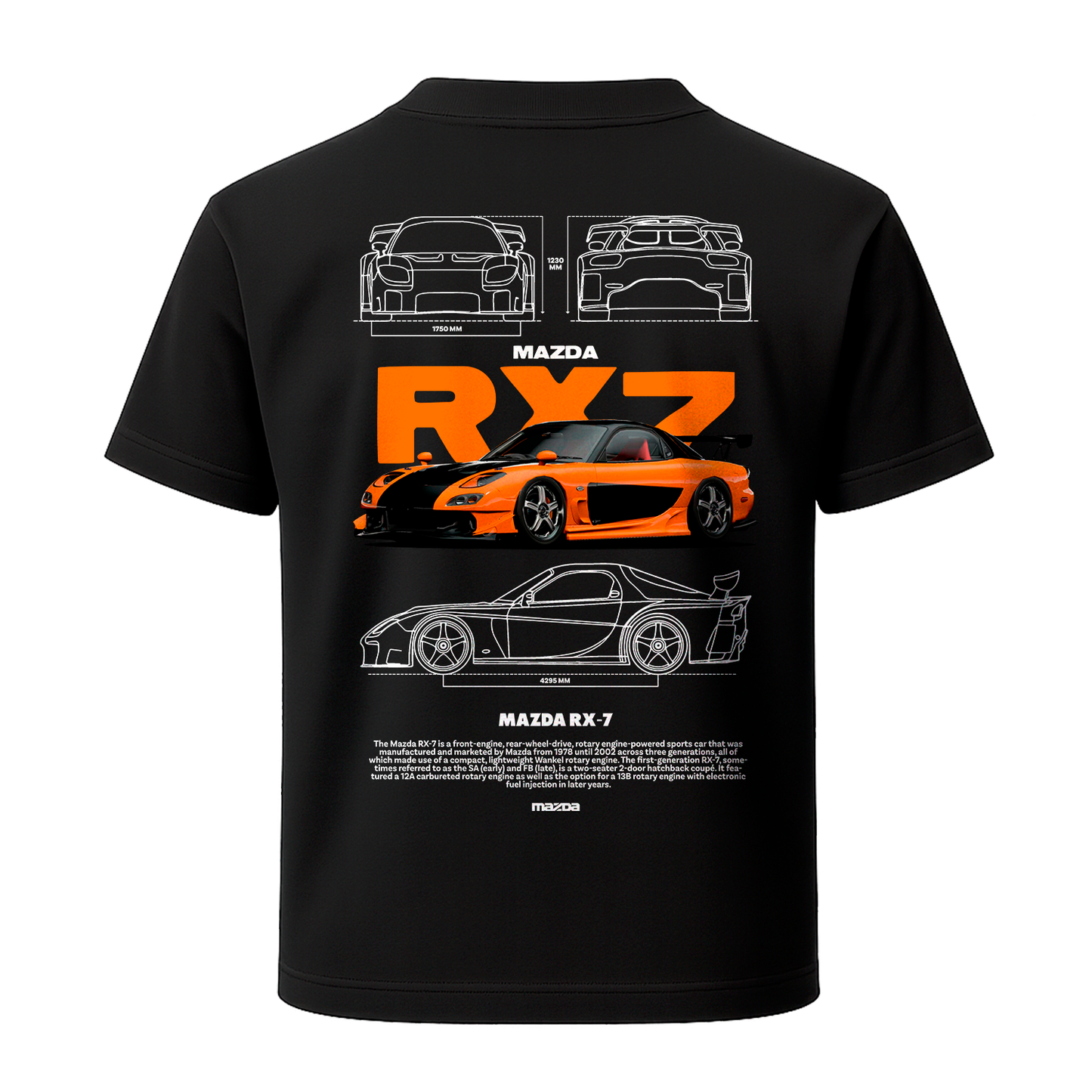 Camiseta Mazda RX-7 naranja